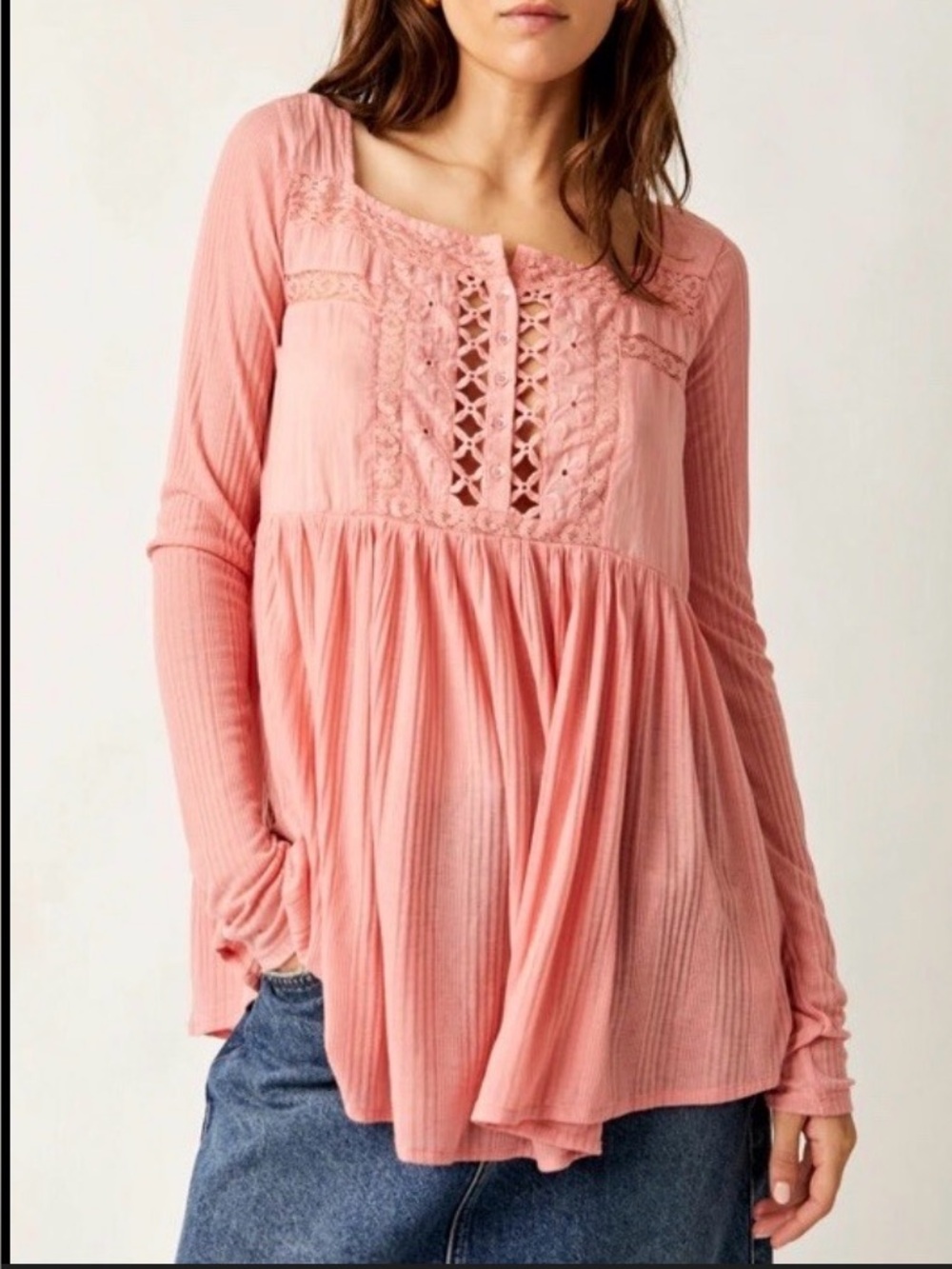 NWT Free People Pretty Please Tunic in Rosetta Size Small